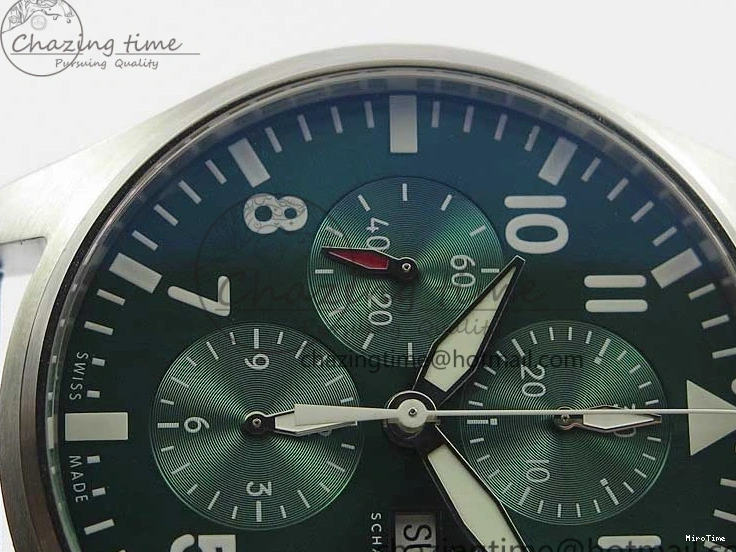 MIROTIME 0321 Pilot Chrono IW377726 ZF 1:1 Best Edition Green Dial on Brown Leather Strap A Trendsetting 7125